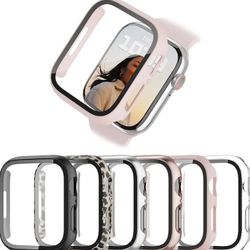Pack Case for Apple Watch Series 3/2/1 38mm with Tempered Glass Screen Protector, BHARVEST High Definition Scratch Resistant Hard PC Bumper Cover for 