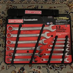 Craftsman 12pc Large SAE Combination Wrench Set, 12 Point VA-, USA 1/4-13/16”  New old stock.