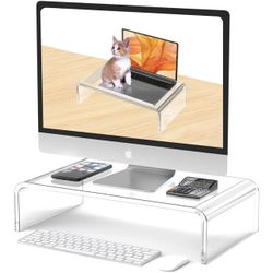 New Acrylic Monitor Stand Riser Acrylic Laptop Stand Riser PC Holder Clear Computer Monitor Stand
