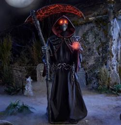 Life-Size Animated Grim Reaper Halloween Decoration