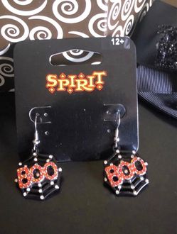 Cute Halloween Boo Spiderweb Earrings