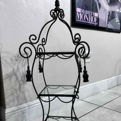 Vintage 3 Tier Glass Shelves 31”H Glass 8”