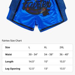 Fairtex Slim Cut Muay Thai Boxing Shorts Size Xl New 