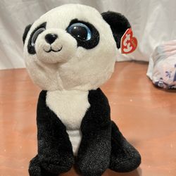 TY Classic Buddy Ming The Black And White Panda Bear 10" Long Mint With All Tags