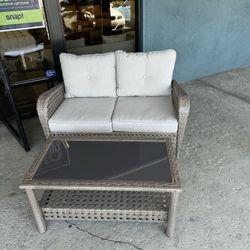 Driftwood Outdoor Loveseat w/ Table (Set of 2)  