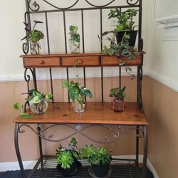 Metal And Wood Bakers Rack.