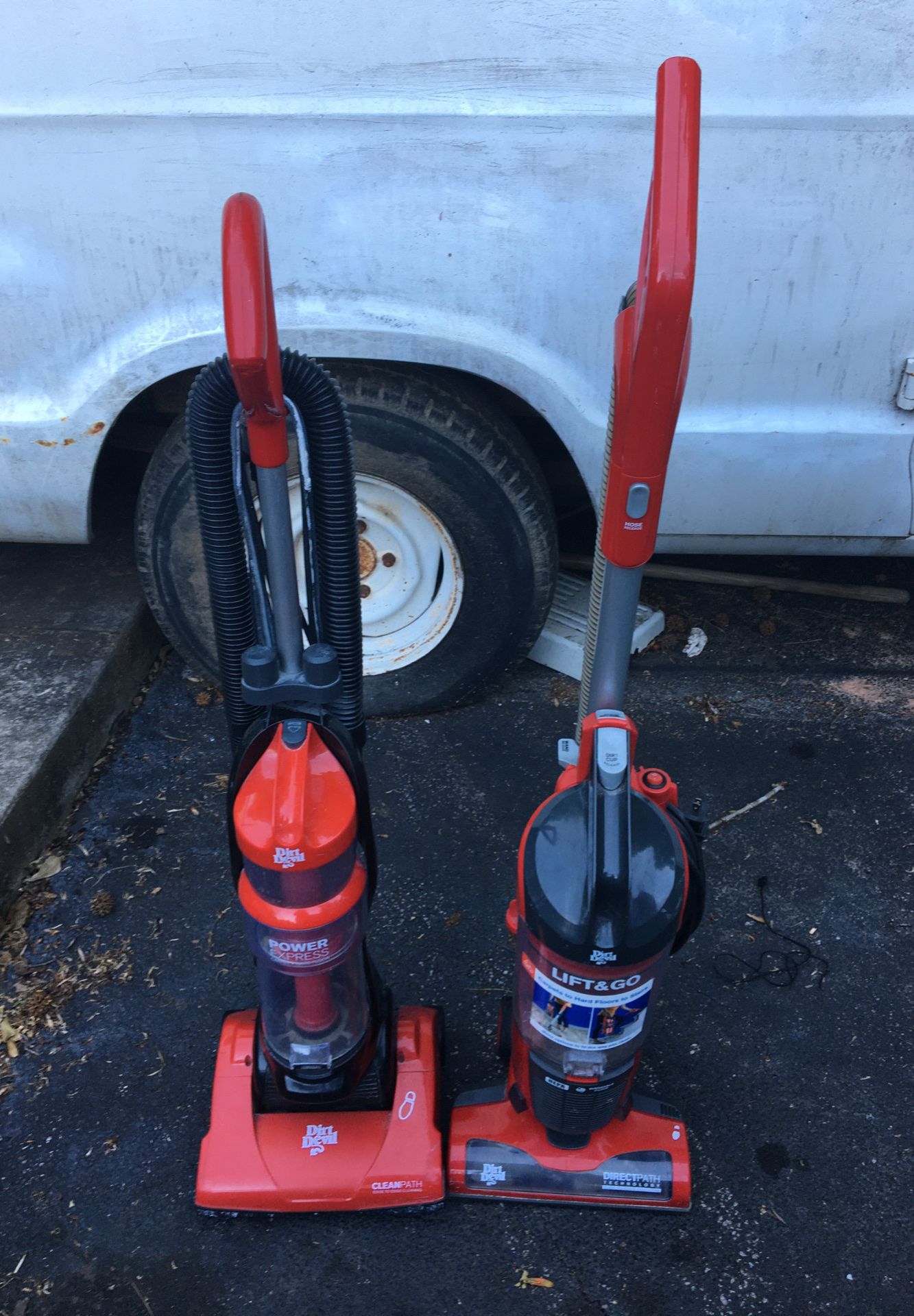 Two small lightweight vacuums