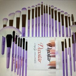 32 Pieces Makeup Brushes, Eyebrow, Eyes, Lips, Purple Set
