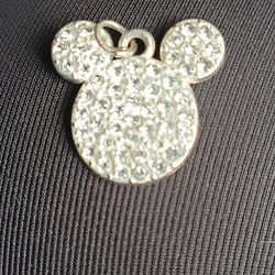 Silver and rhinestone Mickey Mouse Pendant