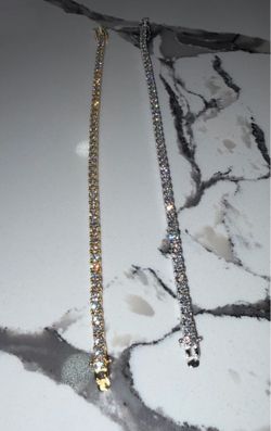 Moissanite Tennis Bracelet Gold and Silver