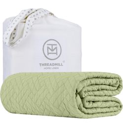 Threadmill Luxury Cotton Blankets for Queen Size Bed | All-Season 100% Cotton Qu