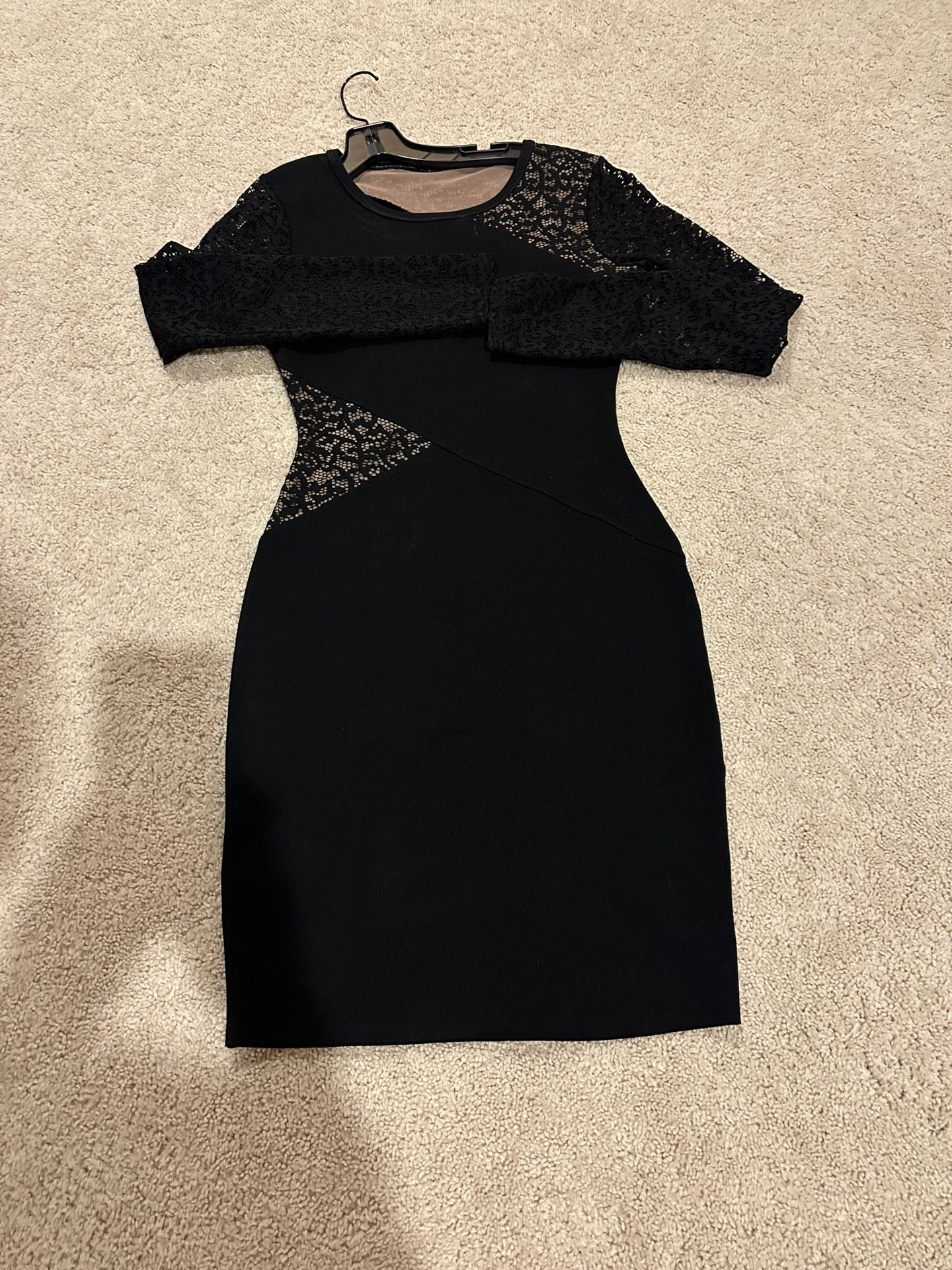BCBG Black With Lace Party Wear Dress