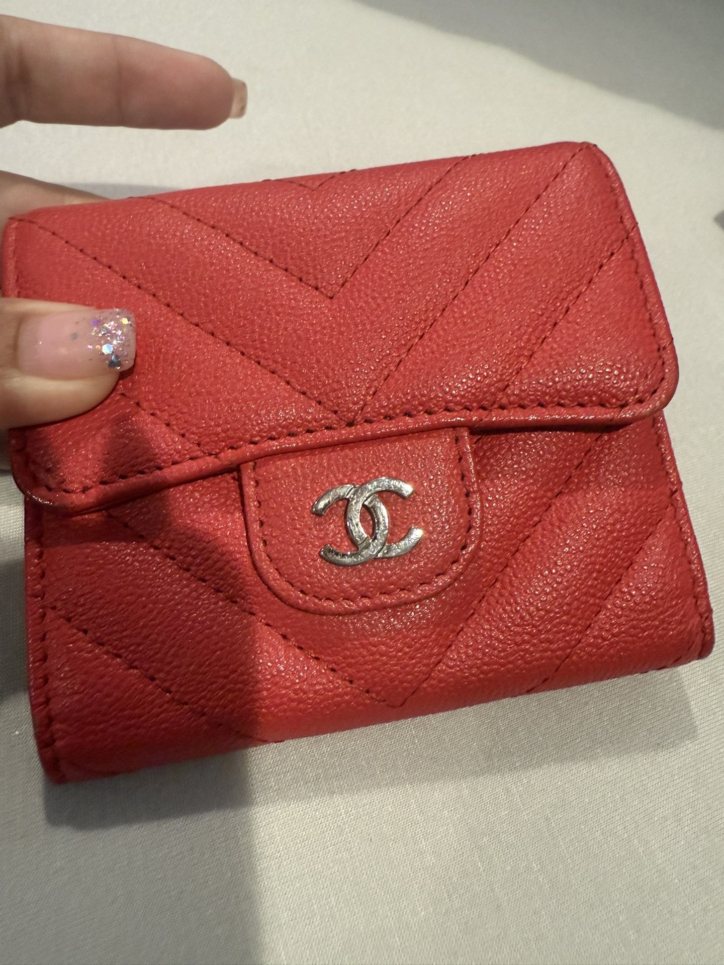 Chanel chevron caviar small wallet