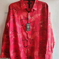 New Men's Versace Shirt Red Size XXL 