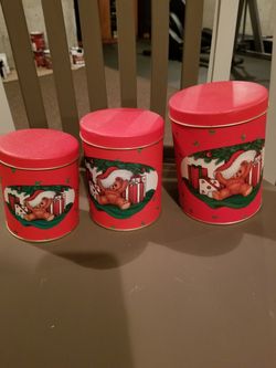 Christmas tin cans