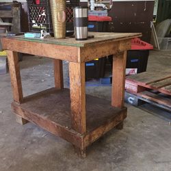 Small Work Table Workbench Shelf Shelves Storage Workstation