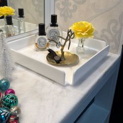 Beautiful White lucite Tray 12x12   9 Available (Brand new)