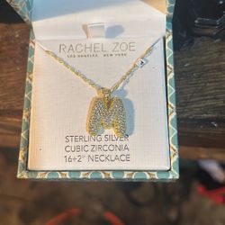 14k Gold Over Sterling Silver Necklace +m Pendant 