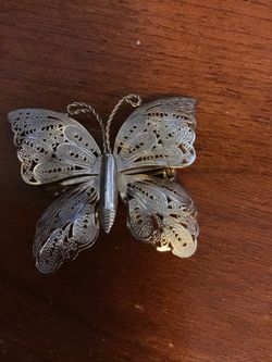 Brooch, Gold Tone, Butterfly. Measures a little over 1.5” wide and 1.5 “ long