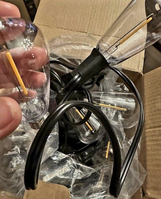 Patio String Lights 100ft Shatterproof  Vintage Edison Bulbs