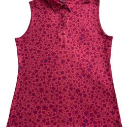 PINS AND ACES PINK FLOWER POWER SLEEVELESS POLO WOMEN’S SIZE Large NWOT