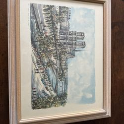 Vintage Watercolor Of Notre Dame 