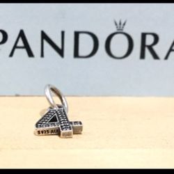 1 Pandora number 4 charm with Cubic Zirconia
