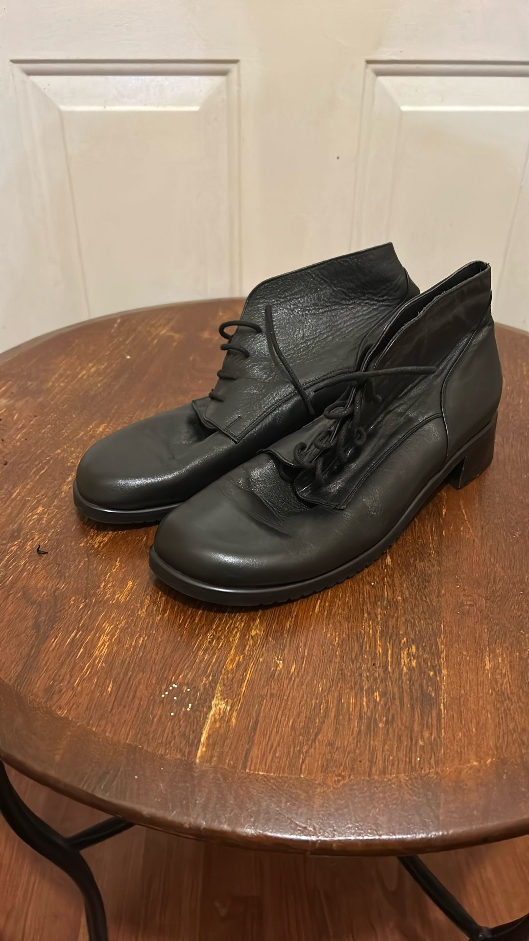 Black Leather Ankle Boots