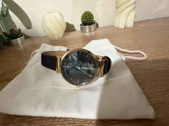 Armani Exchange A|X Black & Gold Minimalist Leather Watch -Never Worn