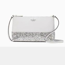 Kate Spade Flash Glitter Crossbody in Grey, new with tags