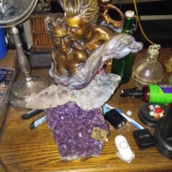 Bronze And Amethyst Bust By 