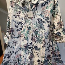 Asymmetrical Button Down Tunic Top