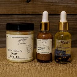 Shimmering Body Oil And Body Butter Set  Dark Radiance 