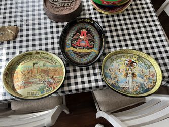 Set of (3) Three Anheuser Busch Tin Serving Trays Budweiser Beer