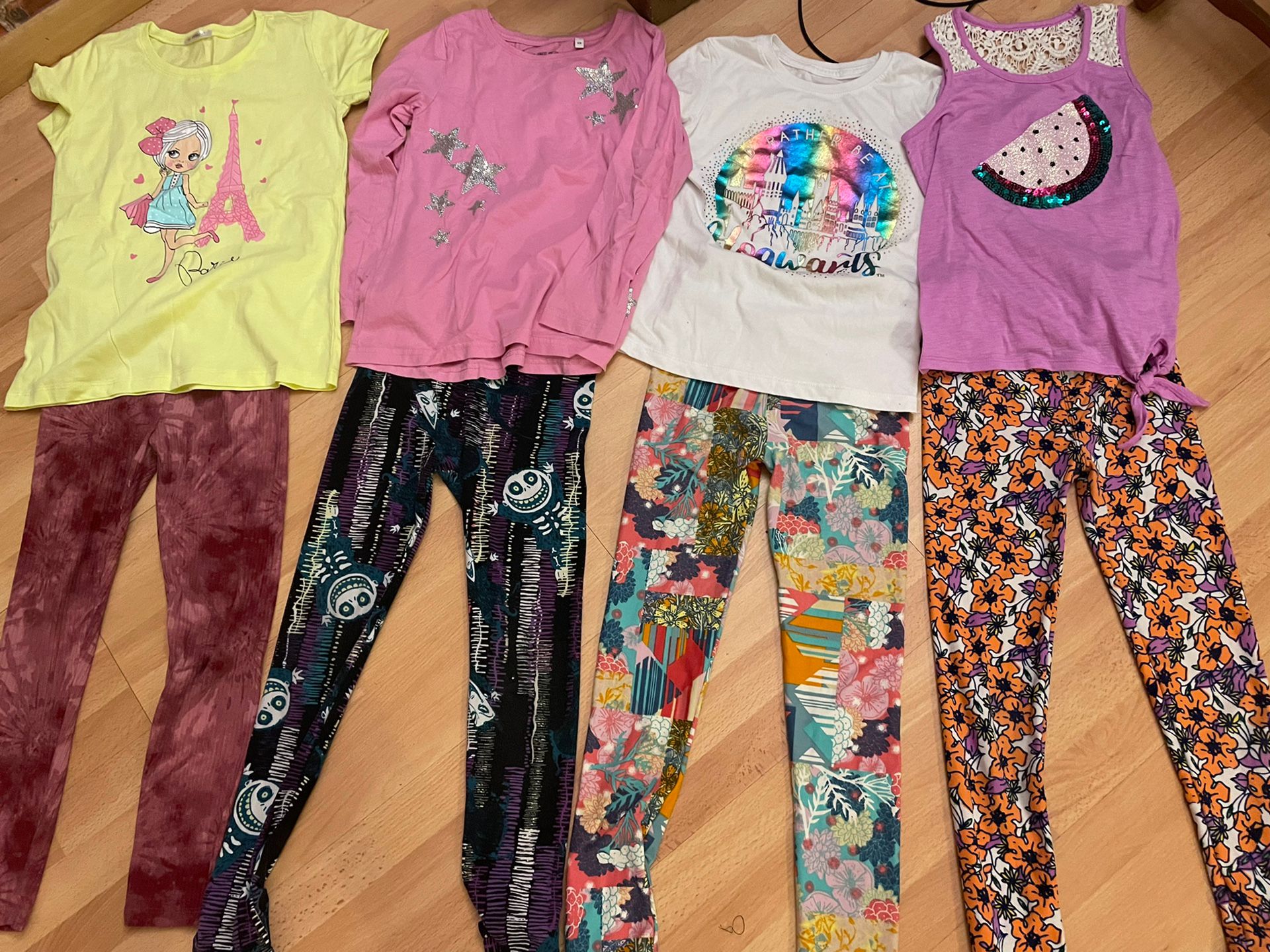 L/XL(7-8yrs)Lularoe Leggings/Cute tops