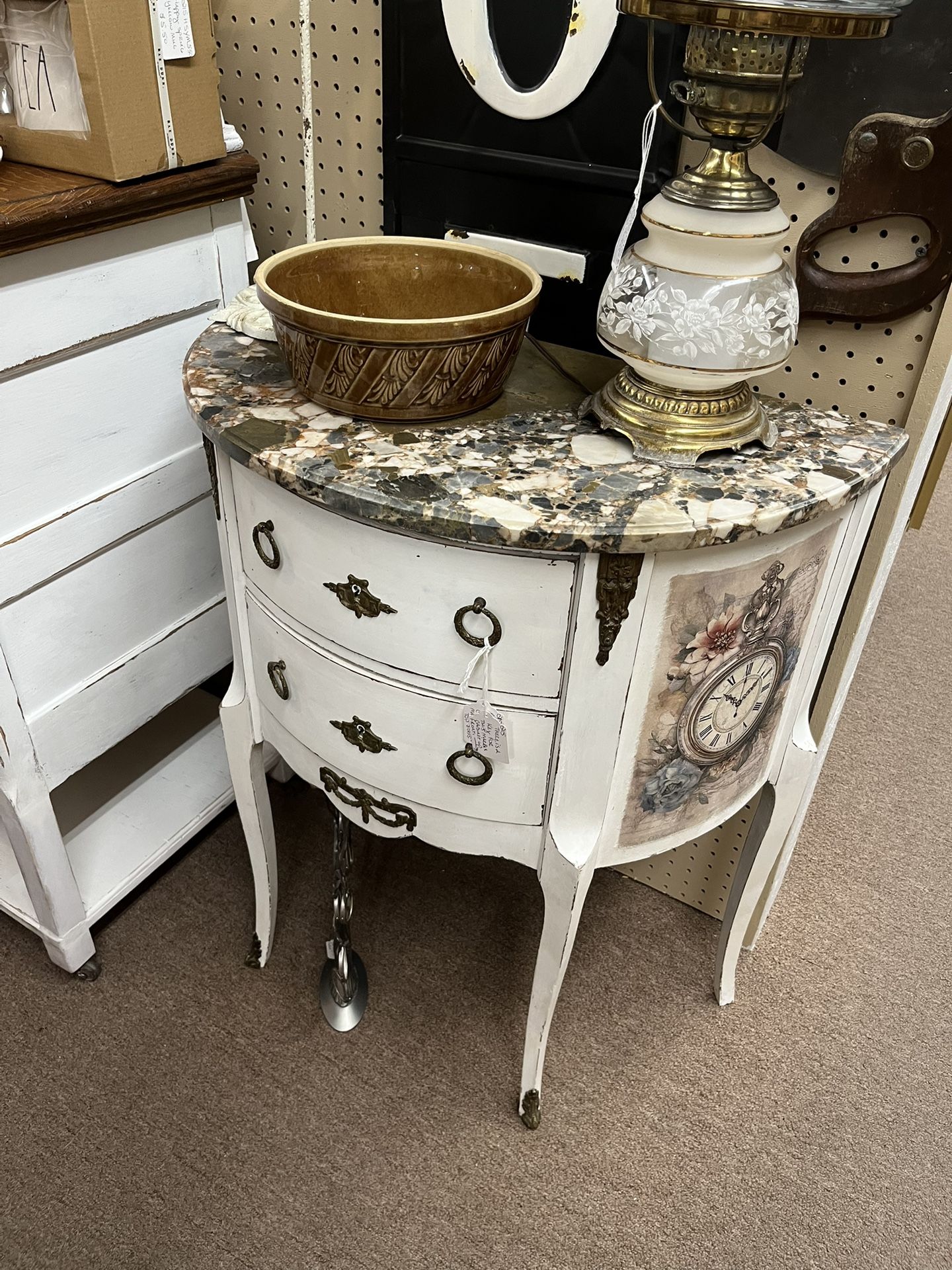 Antique Small Cabinet w/ Marble Top