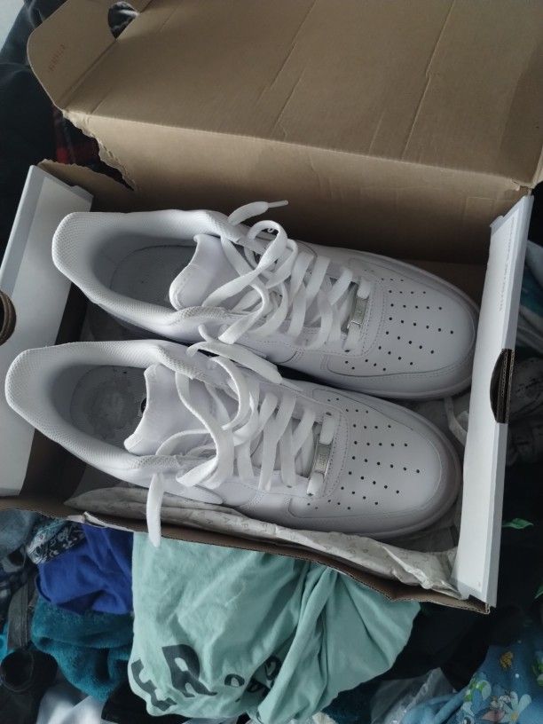 White Airforce Ones Size 10