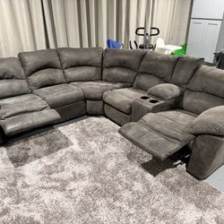 Corner Sofa With Two Recliners
