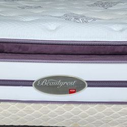 Queen Pillowtop Mattress Simmons Beautyrest- Box Spring & Bed Frame Optional 