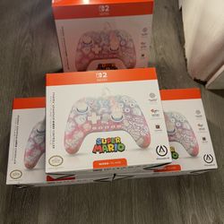 LOT OF 4 – PowerA Super Mario Wired Controllers for Nintendo Switch | New Sealed