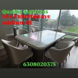 Marble Top Dining Table With 6 Chairs 