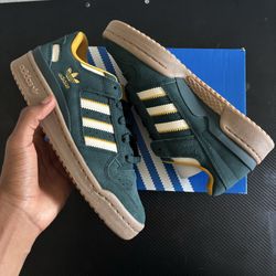 Adidas Forum Low CL "Aurora Ivy" Green Gold Gum Suede Sneakers