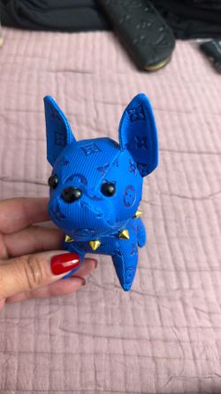 Blue bulldog bag charm/keychain