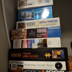 7   1,000 piece jigsaw puzzles 