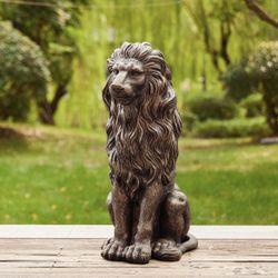 Oversized MGO Bronze Sitting Lion Garden Statue