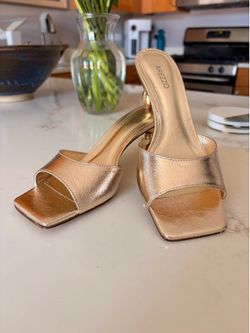 Arezzo Gold Metallic Women’s Mules