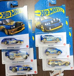 Hot Wheels 58th Anniversary Blue and Gold Collection