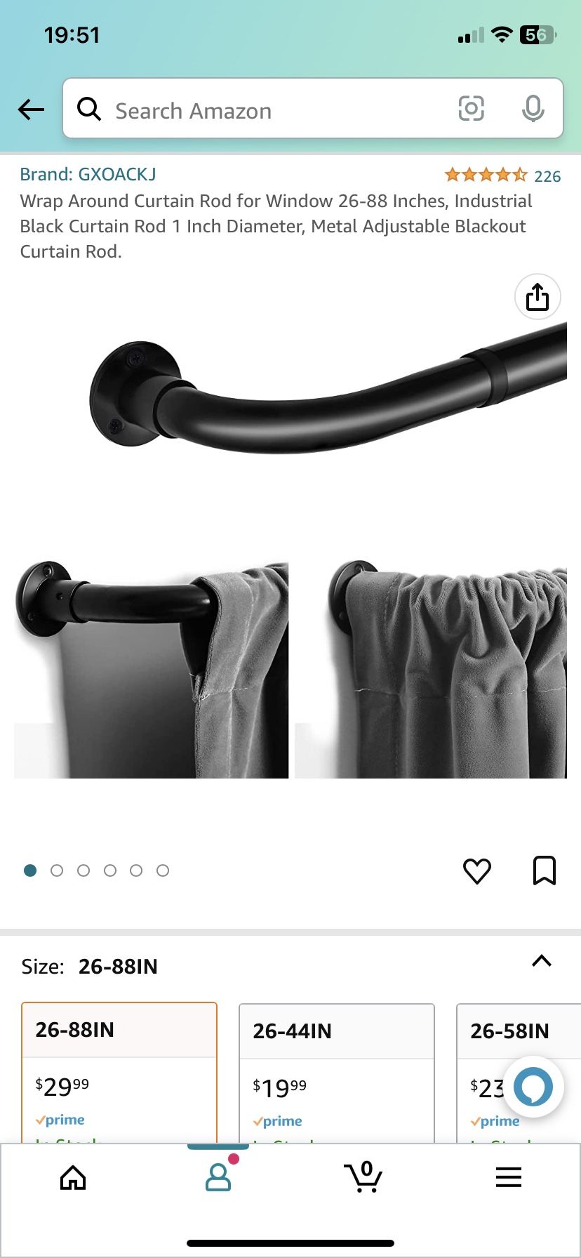 2 Curtain Rods And 6 Blackout Curtain Panels