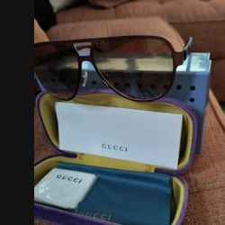 GUCCI GG 0227S 003   Oval Metal Sunglasses With Brown  Gradeint Lens 62mm Mens Or Women's! Great Deal So NOT Negotiable!