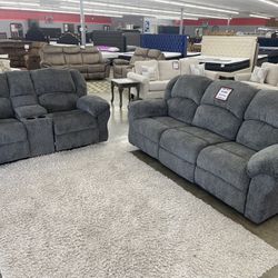 Double Reclining Sofa And Love Seat Combo On Sale Now !